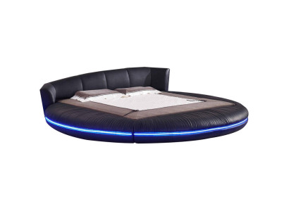 Round Design Beds Leather Round Bed Double Luxury Hotel Frame Sleep Instantly