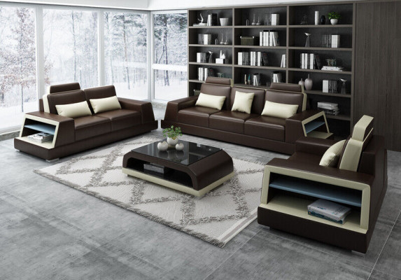 Sofa Couch Upholstery 3 Seater Leather Sofas Couches Seat Sets Three Seater