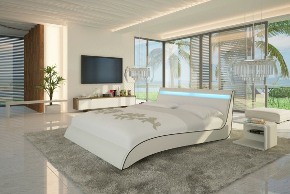 Design Beds Double Marriage Modern Hotel Frame Sleep Room Leather