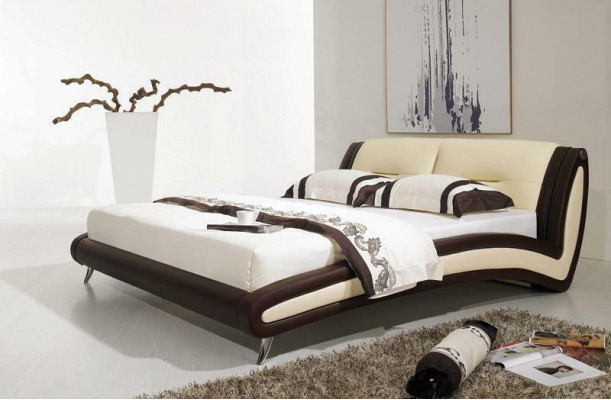 Designer Bed Beds Marriage bed Double bed Upholstered bed Bedroom Leather bed
