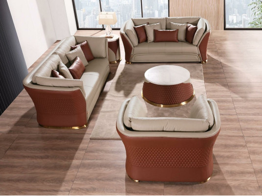 Living landscape Sofas Couch Upholstery Sofa 3 Seater Suite Leather Sofa Modern new