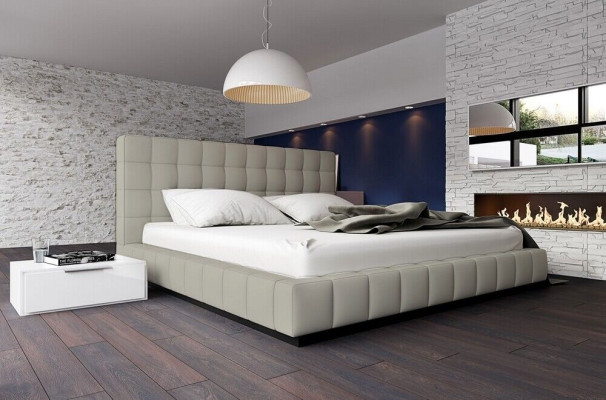 Designer Upholstered bed Bed White Beds Leather bed Double bed Marriage bed Designer bed