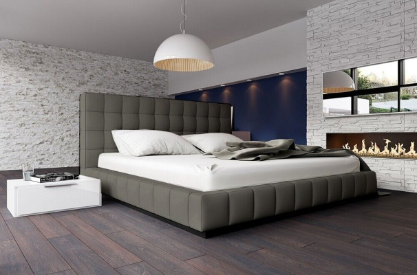 Designer Upholstered bed Bed White Beds Leather bed Double bed Marriage bed Designer bed