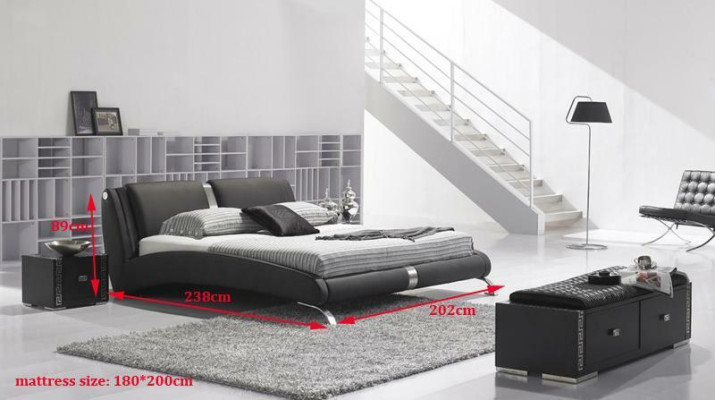 Modern Bed Upholstered bed Double bed Designer Beds Set 180x200cm