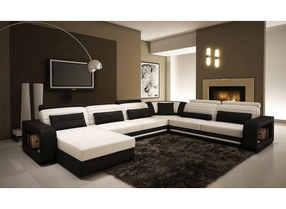 U-shape Sofa Couch Upholstery Corner sofa Suite Living landscape Leather Design