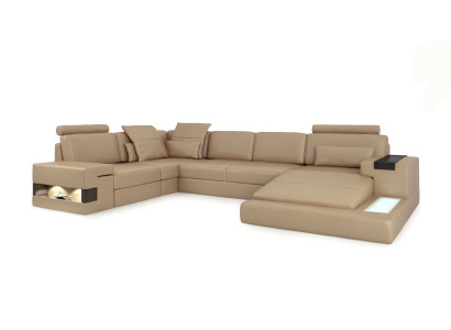 U-shape Sofa Couch Upholstery Suite Living landscape Corner sofa Design Leather