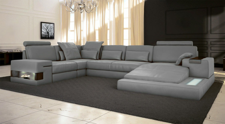 U-shape Sofa Couch Upholstery Suite Living landscape Corner sofa Design Leather