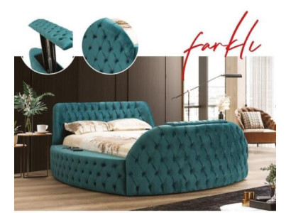 Multifunction Bed Shelf USB Charging Station Double Textile Beds 180x200