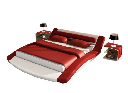 Design Leather Bed Hotel Frame Luxury Sleep Room Double Beds Marriage Modern