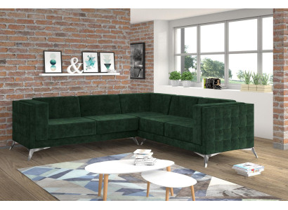 Sofa L-shape Chesterfield Couch Living landscape Suite Design Classic