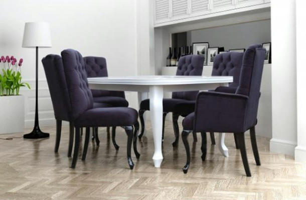 6x Chesterfield Armchair Lehn Textile Seat Upholstery Chair Designer Dining room Chairs