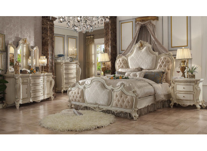 Bed 2x Bedside table 3 pcs. Bedroom Set Luxury Design Beds Chesterfield
