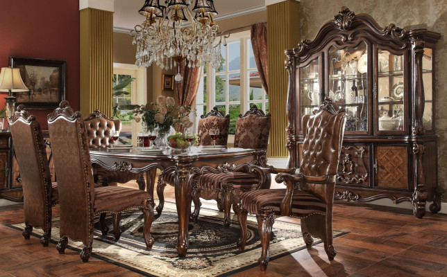 Complete Decoration Set Dining table + 6 Chairs Dining room Set Ess Group Wood Table