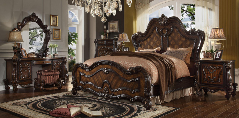 Royal Double Bed Beds + 2x Bedside table Console Complete Set new