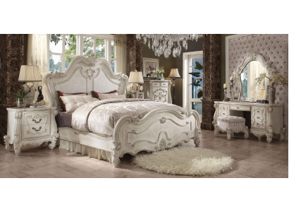 Classic s Bed Double bed 2x Bedside tables Wood Design Beds new 3 pcs.