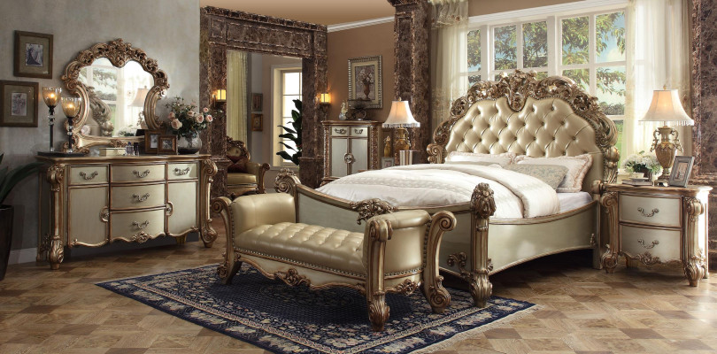 Classic s Bed Baroque Chesterfield Rococo Style Double Leather Hotel Antique
