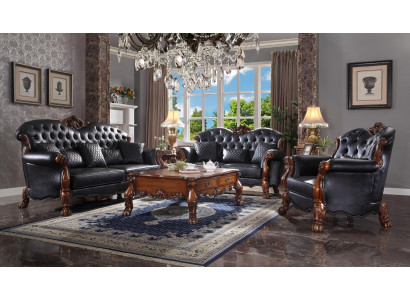 Sofa three-seater Living landscape Sofas Couch Upholstery Suite Leather Baroque