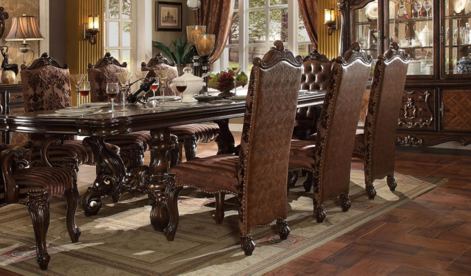 Classic Brown Chesterfield Chairs Designer x6 Leather Chairs ChairGroups Set 6pcs.