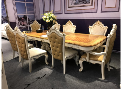 Royal Dining room Suite Baroque Rococo Table with 6x chairs
