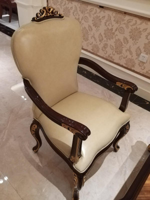 Dining room Chairs 6x Chair Armchair Set Lounge Club with Armrests Luxury
