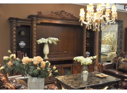 TV Wall Classic Wall unit Real Handcraft Wood Display case Shelf