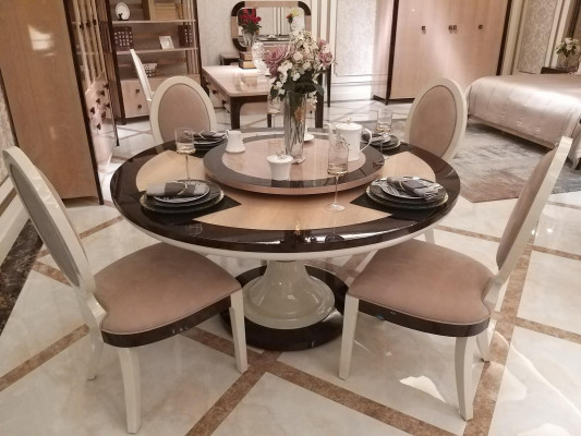 Modern Dining table Table Wood Dining room Suite 4x Chair Set Chairs 5 pcs