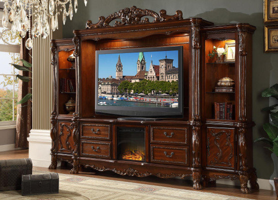 Wall unit TV Wall Wood Style Baroque Shelf Classic Living room Furniture