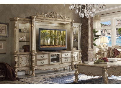 TV Wall Wood Style Baroque Shelf Living room Furniture Wardrobe new Classic