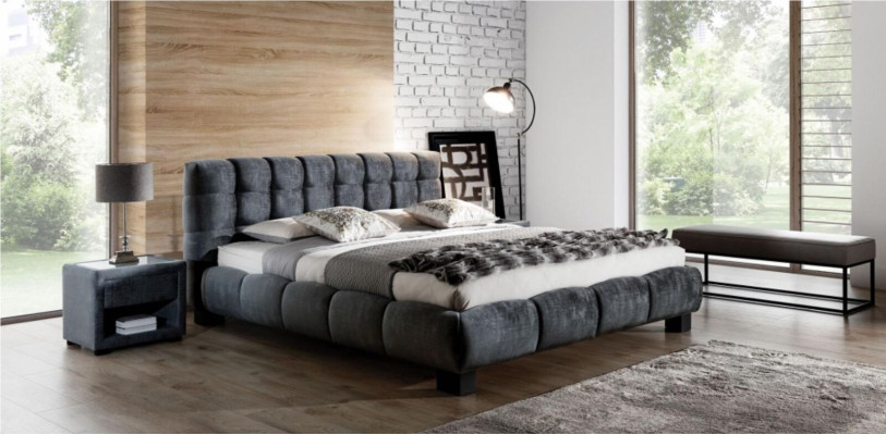 Bed Gray Bedroom Furniture Textile Design 160x200cm Beds Velvet