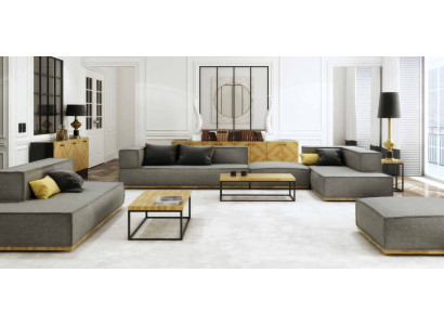 Corner sofa L-shape Luxury Suite Sofa Fabric Sofas Upholstery Seat Corner Modern Gray