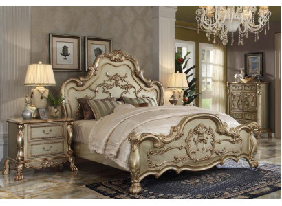 Bed Design Double bed Beds Luxury Classic Baroque Rococo Chestgerfield new