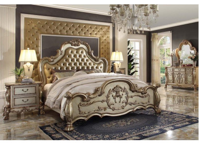 Classic s Bed Baroque Chesterfield Rococo Style Hotel Double Leather Antique