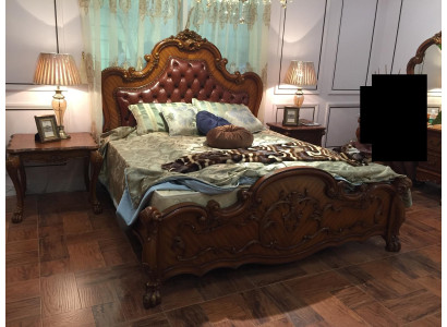 Classic s Bed Baroque Rococo Chesterfield Style Double Leather Hotel Beds