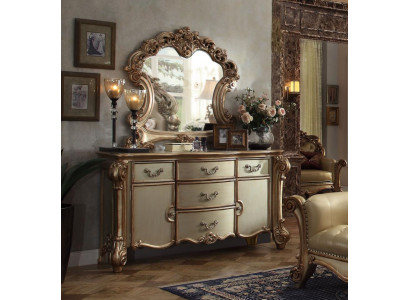 Buffet Sideboard Chest of drawers Mirror Real Handcraft Wood Classic Baroque Rococo