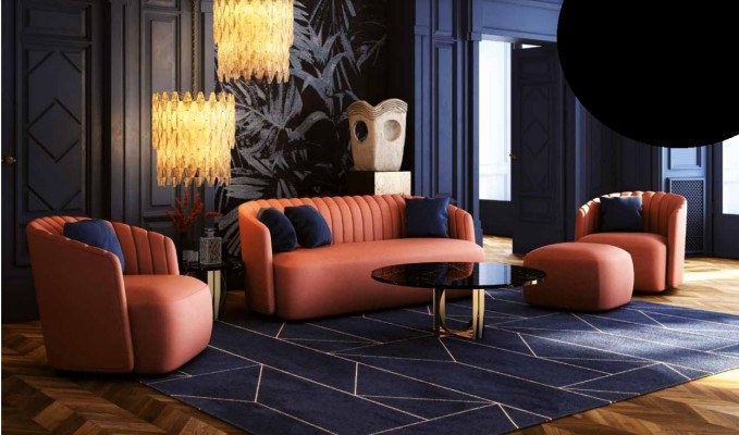 Set 3pcs. Sofa set 3+2+1 Seater Suite Sofa Fabric Sofas Armchair Orange new
