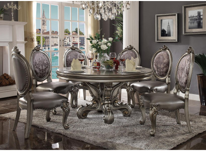 Design Round Table 8x Armchair Chairs Dining Room Seat Upholstery Suite Round Tables