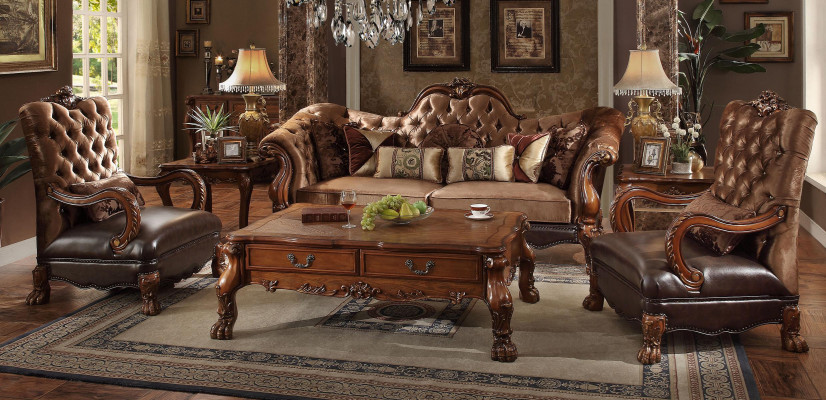 Design Sofa set 3+1+1 Seater Coffee table Side table 6 pcs. Living room