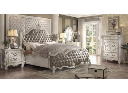 Design Luxury Bedroom Set Bed Decoration 2x Bedside tables Chest of drawers Suite