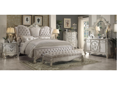 Design Bedroom 6 pcs. Bed 2x Bedside table Stool Chest of drawers Mirror