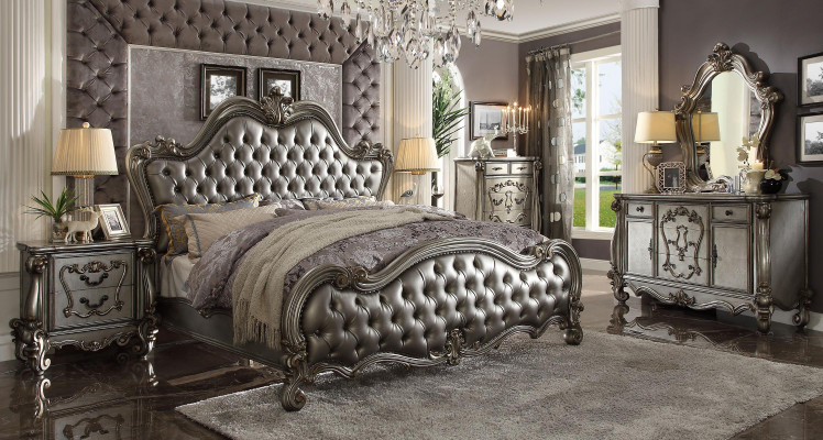 Classic Furniture Bedroom Set Bed Bedside table Chest of drawers Mirror 5pcs.