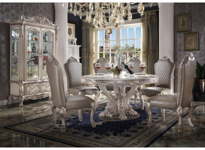Table Set Suite Dining table 6 Chairs Luxury Style Furniture 8-piece Chair Group Display case