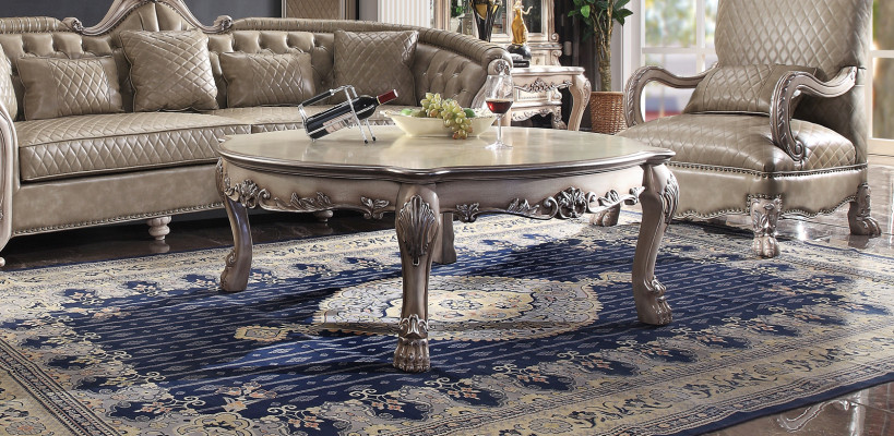 Wood Italian Furniture Classic Style Luxury Beige Coffee table Living room Round