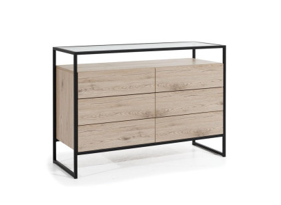 Loft Chest of drawers Brown Wood Furniture Design Sideboard 120cm Sideboard Wardrobe