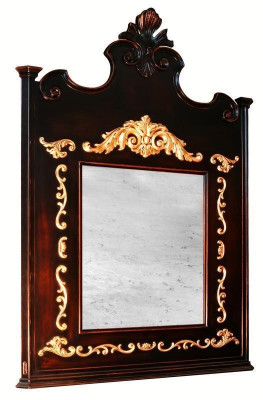 Real Wood Mirror Wooden Frame Wall mirror Brown Carved Classic r Mirror