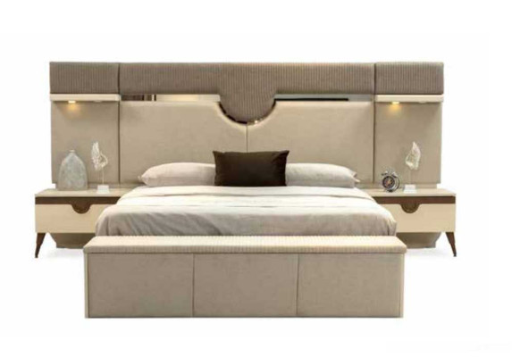 Stylish furniture 4 pieces. Bedroom Set Bed 2x Bedside table Wardrobe new
