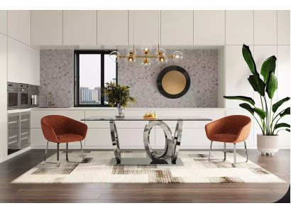 Modern designer dining room dining table kitchen table glass top style furniture