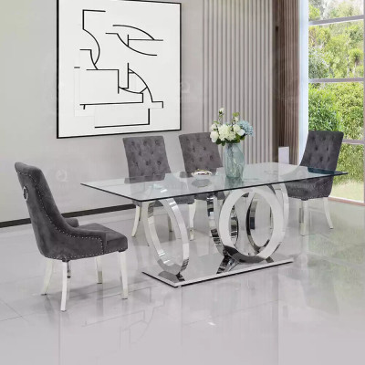 Modern designer dining room dining table kitchen table glass top style furniture