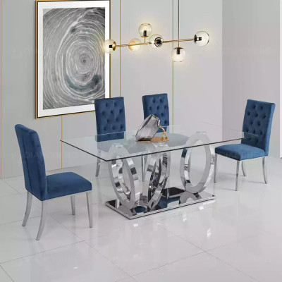Modern designer dining room dining table kitchen table glass top style furniture