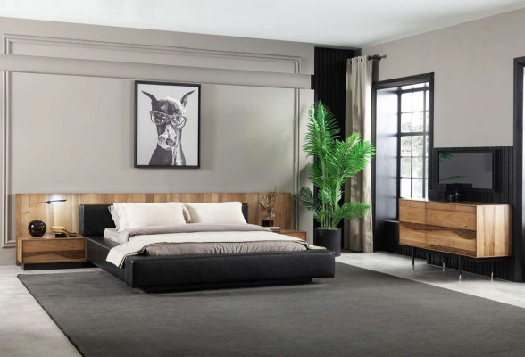 Luxurious and comfortable 4-piece bedroom set in brown - modern style for your bedroom