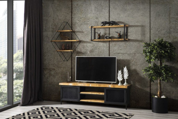 Pioneer Time Furniture Wardrobe Sideboard Wood TV Cabinet Lowboard Shelf 3pcs. set